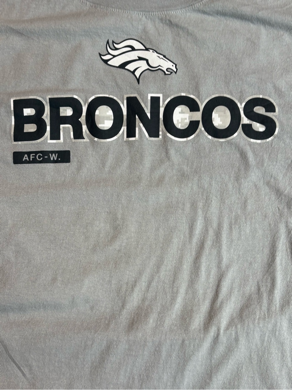 Nike Denver Broncos Salute to Service Long Sleeve Tee Men’s 3XL Light Gray NFL - Picture 2 of 6